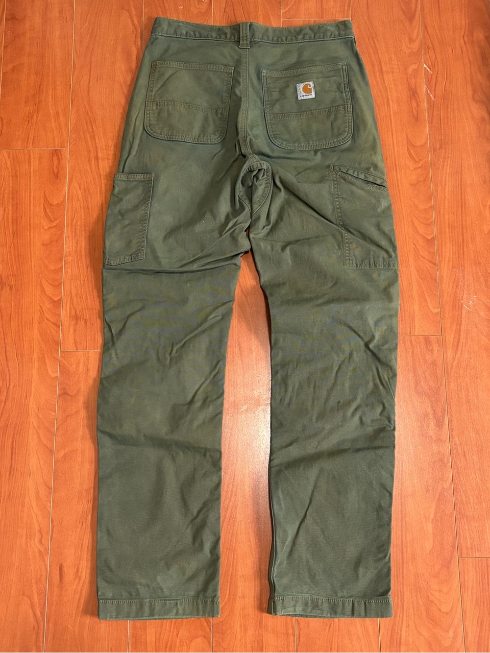 Custom Moss Green Carhartt Relaxed Fit Double Knee Pants Size 30x32